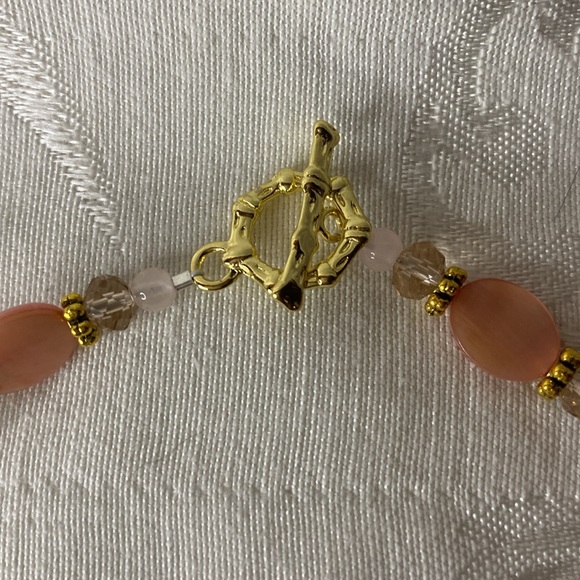 Handcrafted Rhodonite Pendant and Shell, Stone, Glass Necklace - Picture 4 of 7